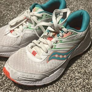 Saucony Women's White and Teal Sneakers